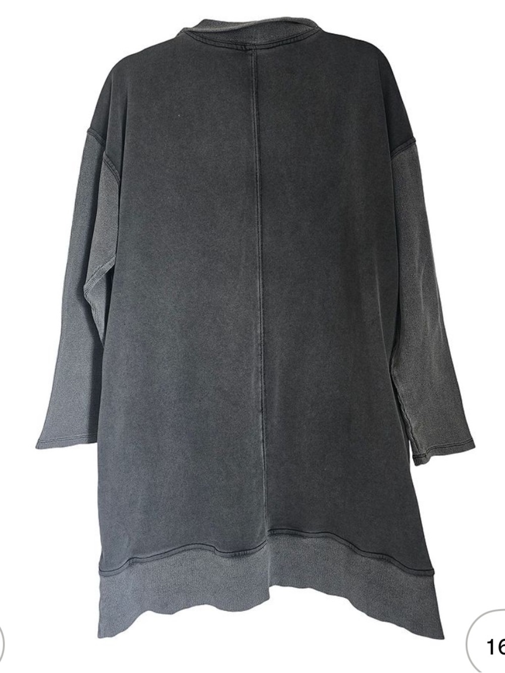 NWT entro Washed Charcoal Longline Pullover Dress - Picture 2 of 4